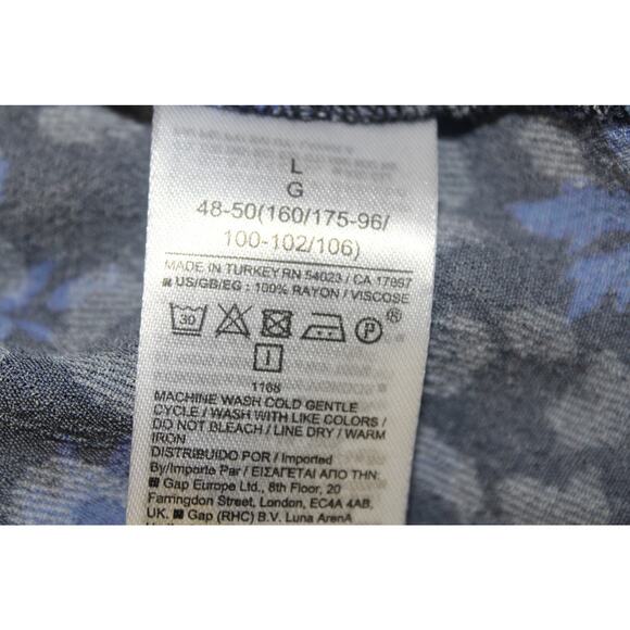 Gap Maternity Puff Sleeve Smocked Midi Dress size Large Blue - Picture 6 of 7